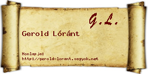 Gerold Lóránt névjegykártya