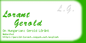 lorant gerold business card